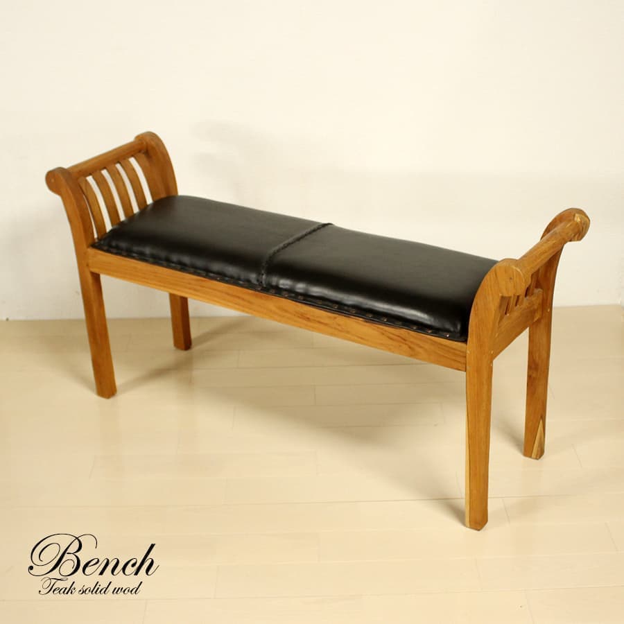 ウッドベンチ teak&leather