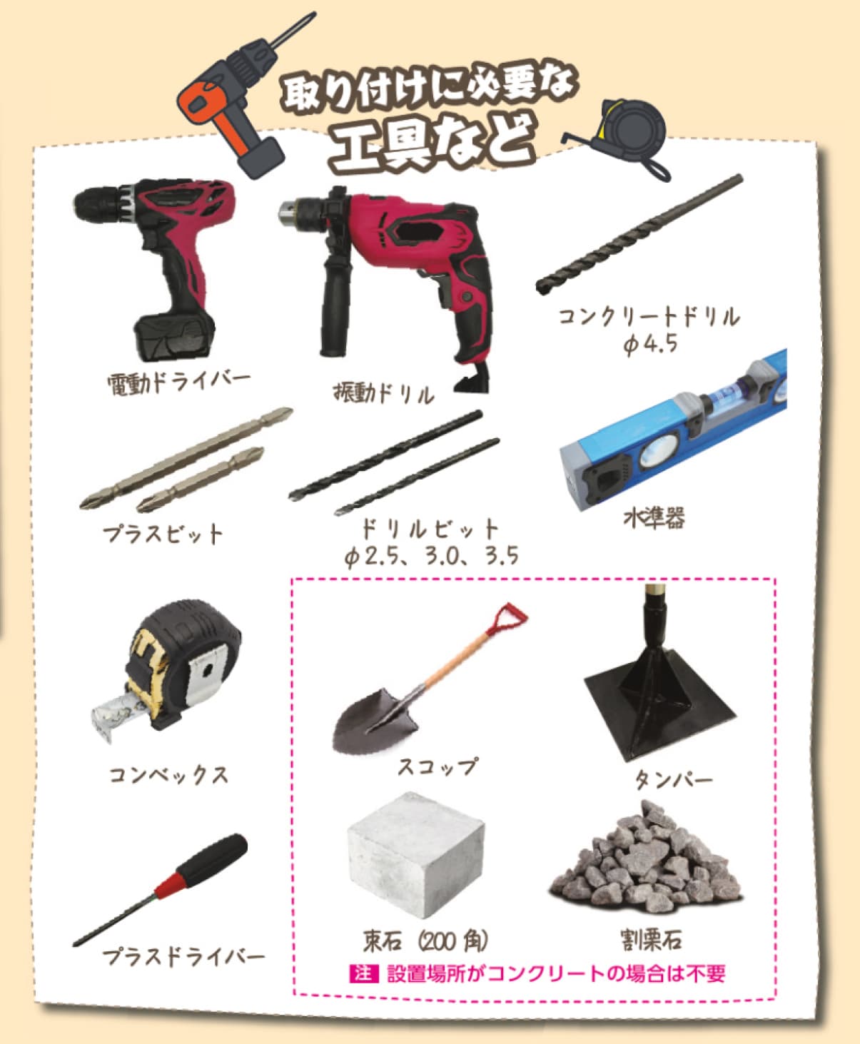 DIYデッキ工具など