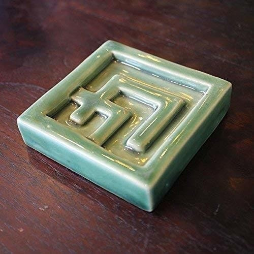 陶器製コンパクトソープディッシュグリーン
